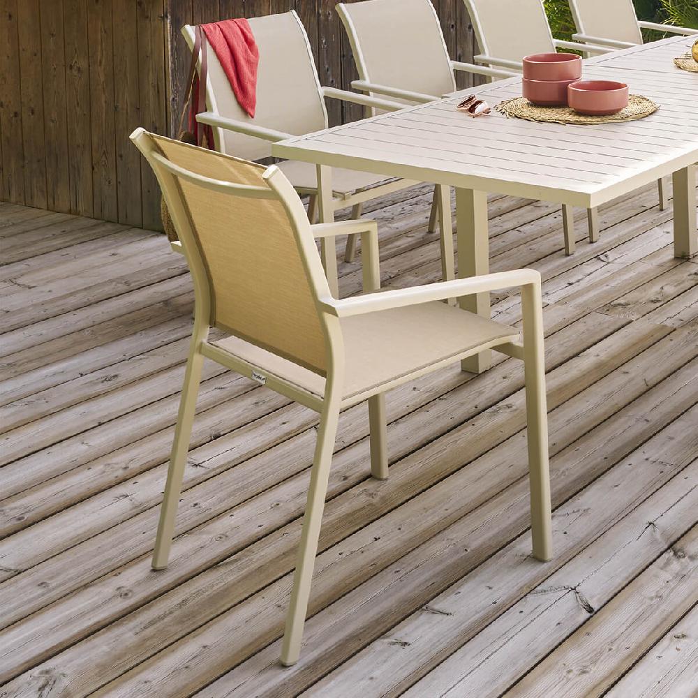 hesperide Fauteuil de jardin empilable ESSENTIA Lin & Argile