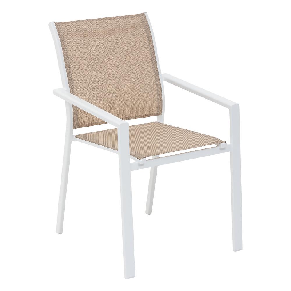 Hesperide Fauteuil De Jardin Empilable ESSENTIA Lin & Blanc