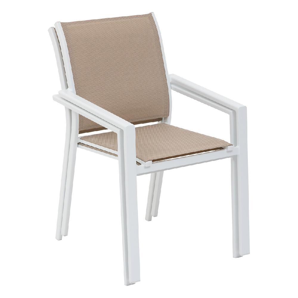 Hesperide Fauteuil De Jardin Empilable ESSENTIA Lin & Blanc