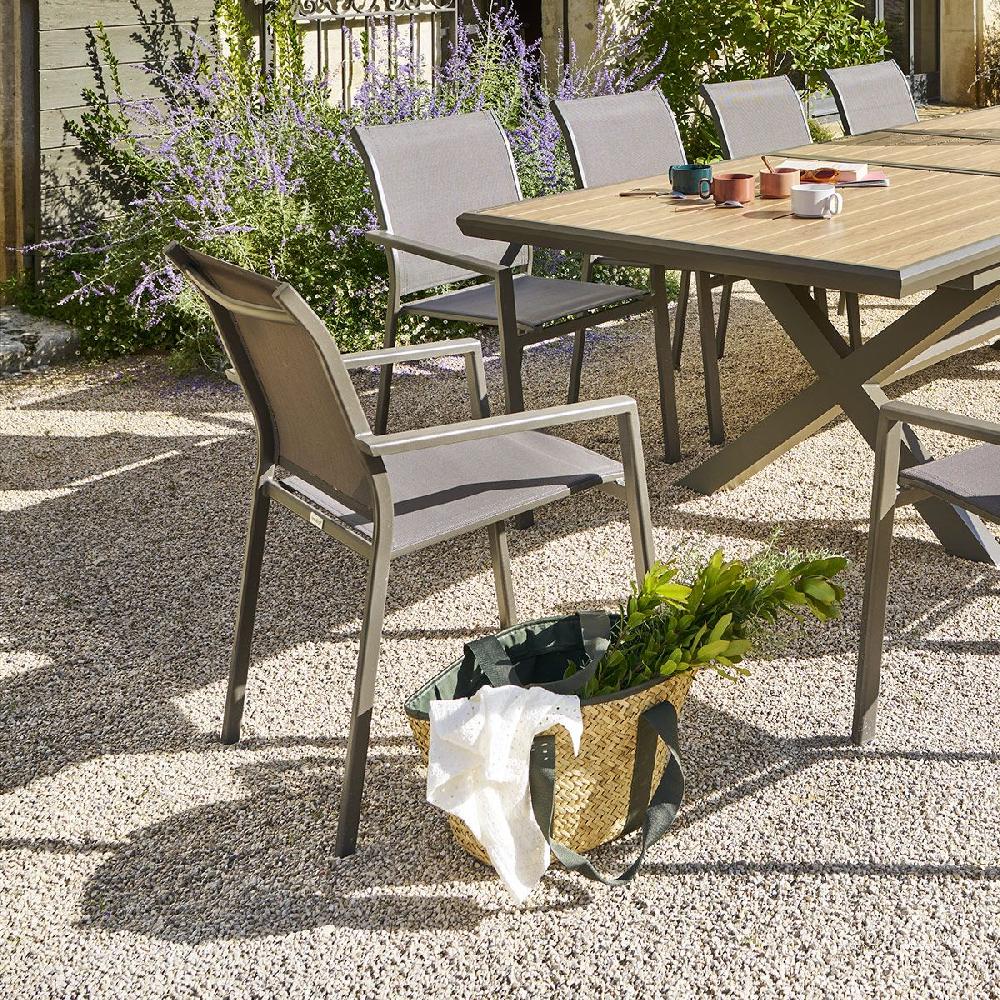Hesperide Fauteuil De Jardin Empilable ESSENTIA Wengé & Praline