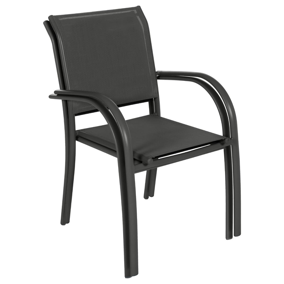 Hesperide Fauteuil De Jardin Empilable PIAZZA Anthracite & Graphite