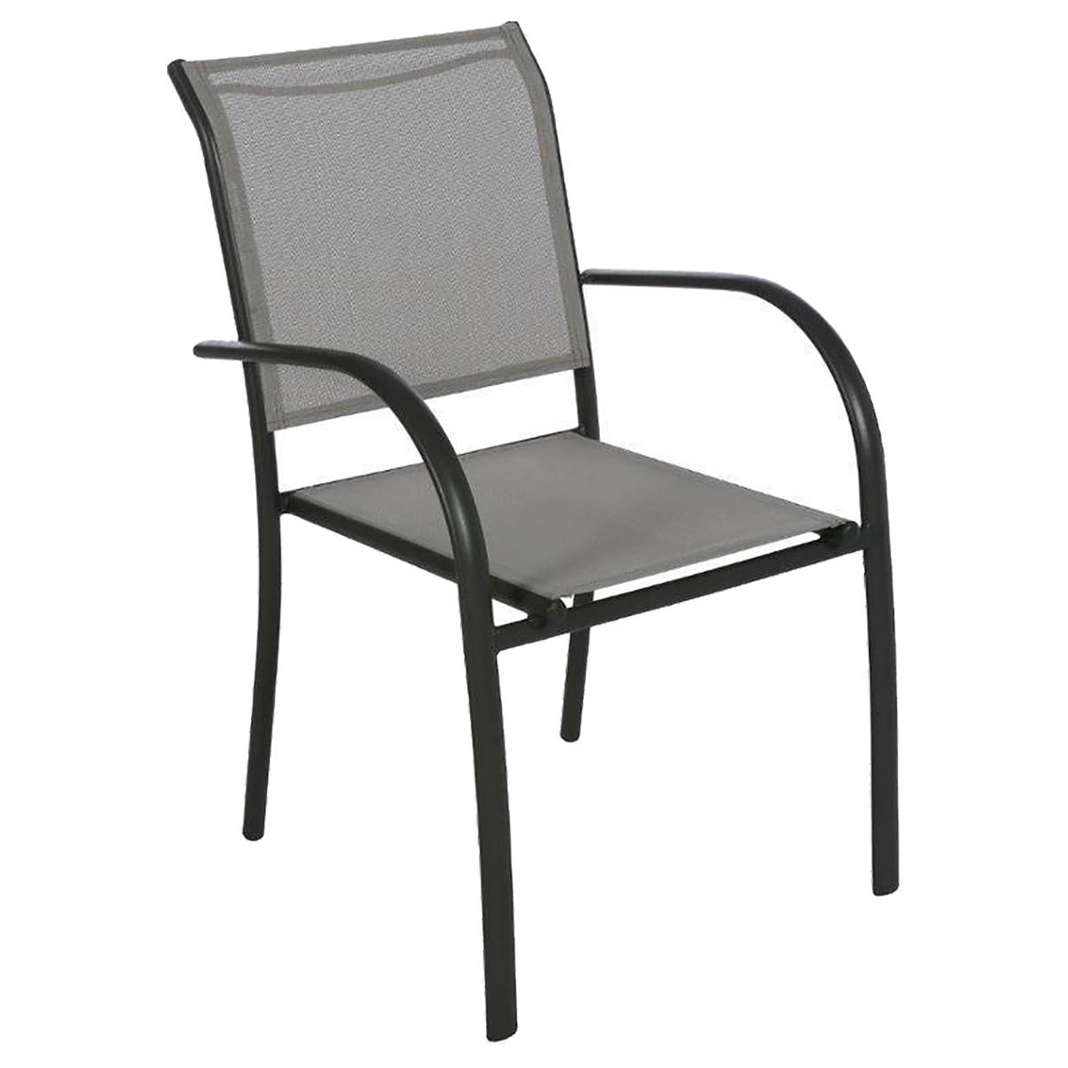 hesperide Fauteuil de jardin empilable PIAZZA Galet & Graphite