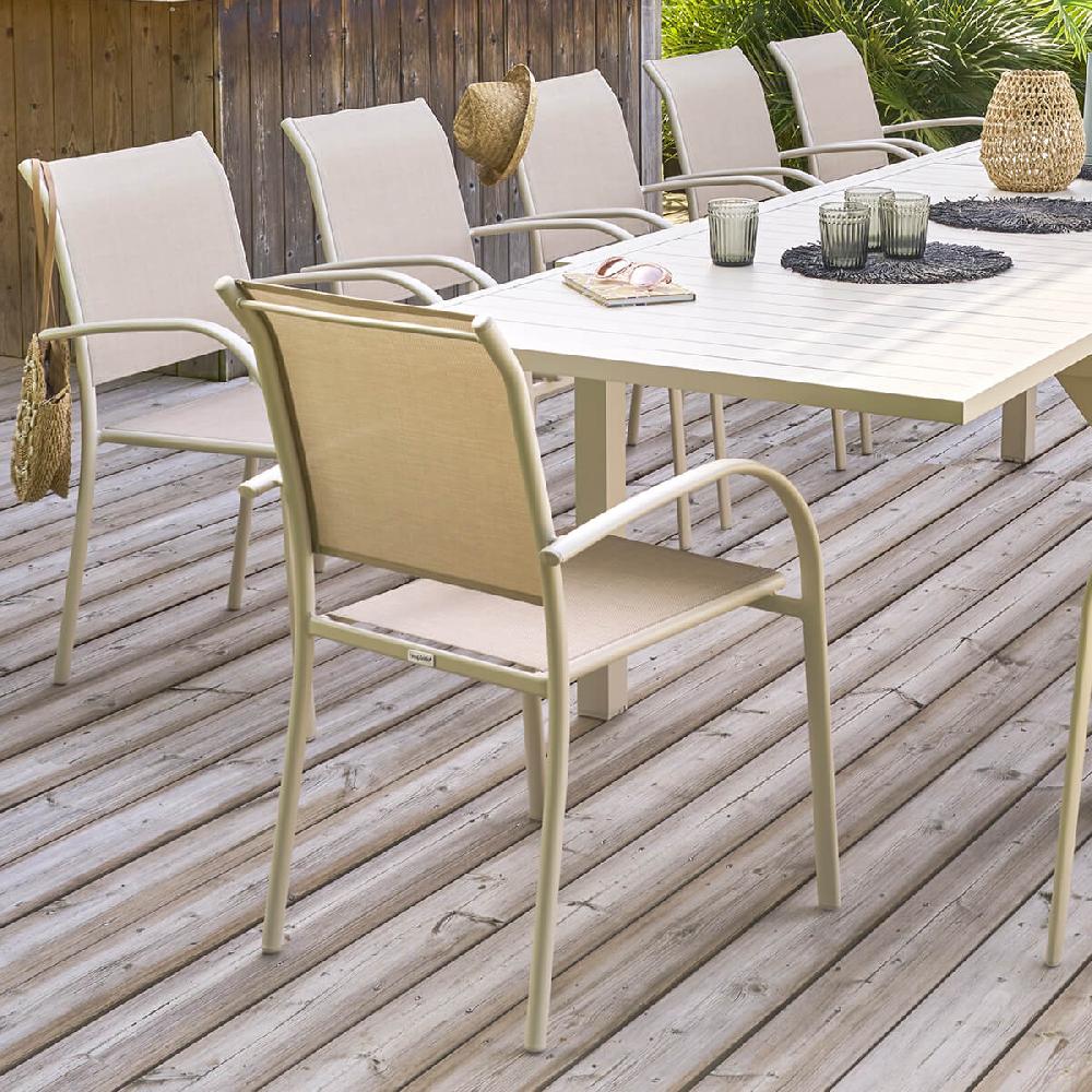 hesperide Fauteuil de jardin empilable PIAZZA Lin & Argile