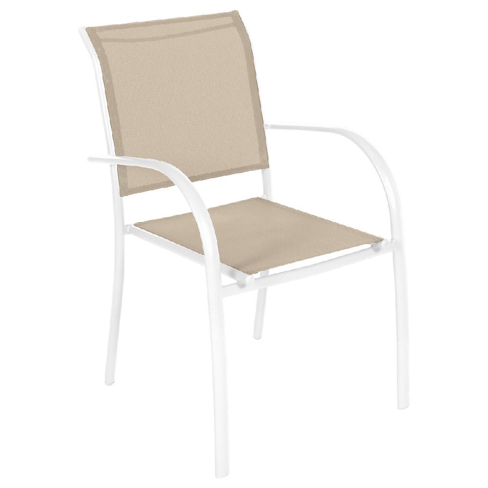 Hesperide Fauteuil De Jardin Empilable PIAZZA Lin & Blanc