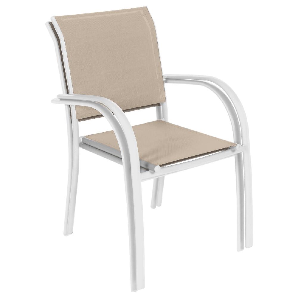 Hesperide Fauteuil De Jardin Empilable PIAZZA Lin & Blanc