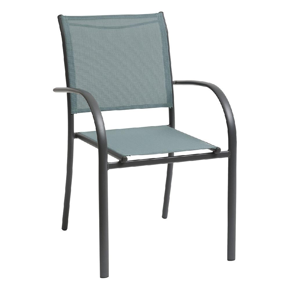 hesperide Fauteuil de jardin empilable PIAZZA Vert jade & Graphite