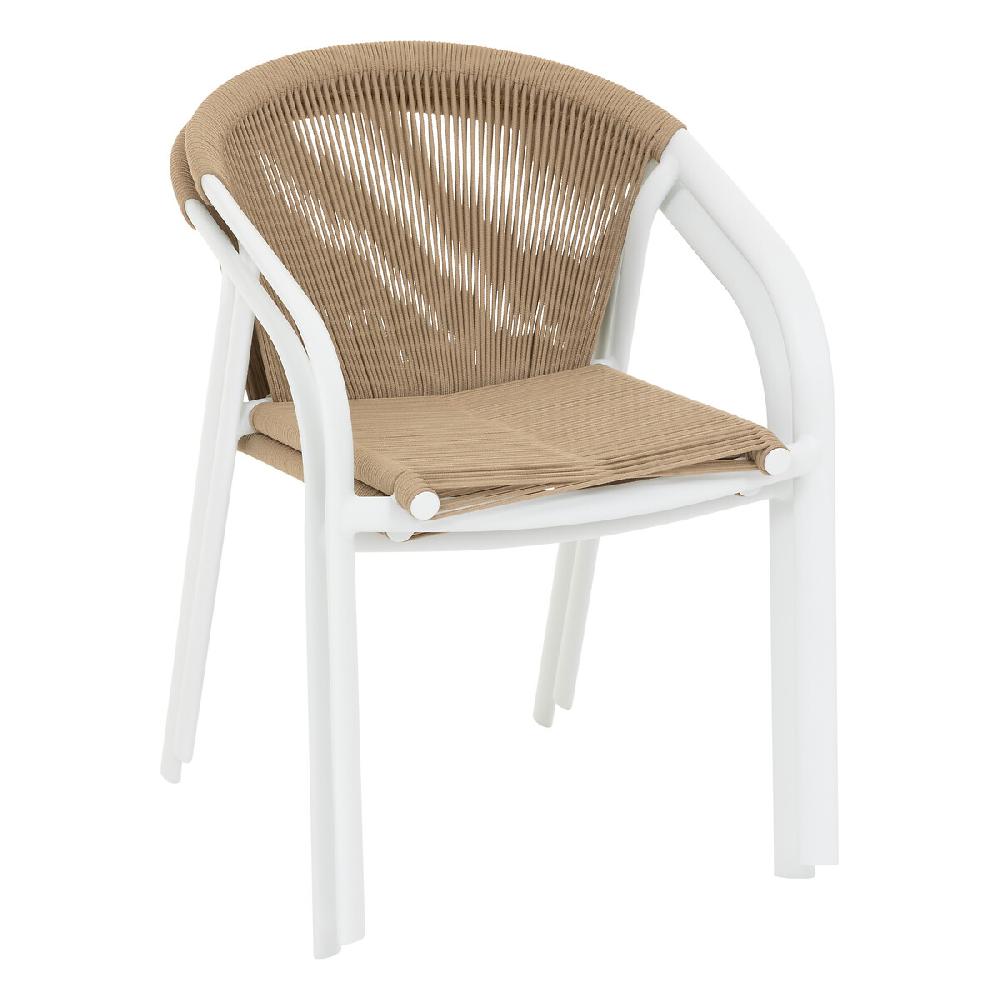 Hesperide Fauteuil De Jardin Empilable RIU Miel & Blanc