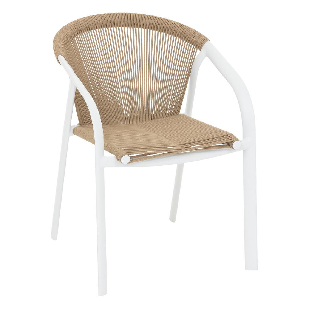 hesperide Fauteuil de jardin empilable RIU Miel & Blanc
