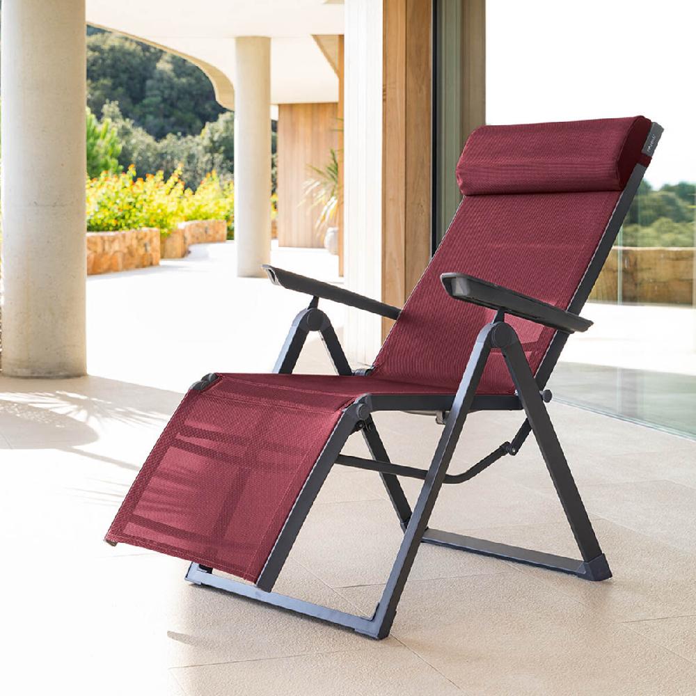hesperide Fauteuil de jardin inclinable DECIMA Bordeaux & Graphite