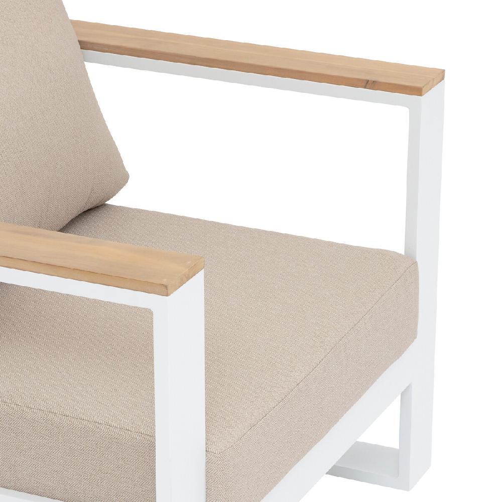 Hesperide Fauteuil De Salon De Jardin EMPERIA Beige Zébrano Blanc & Acacia