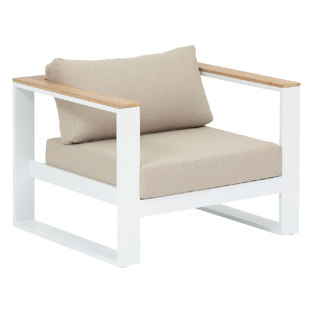 hesperide Fauteuil de salon de jardin EMPERIA Beige zébrano Blanc & Acacia