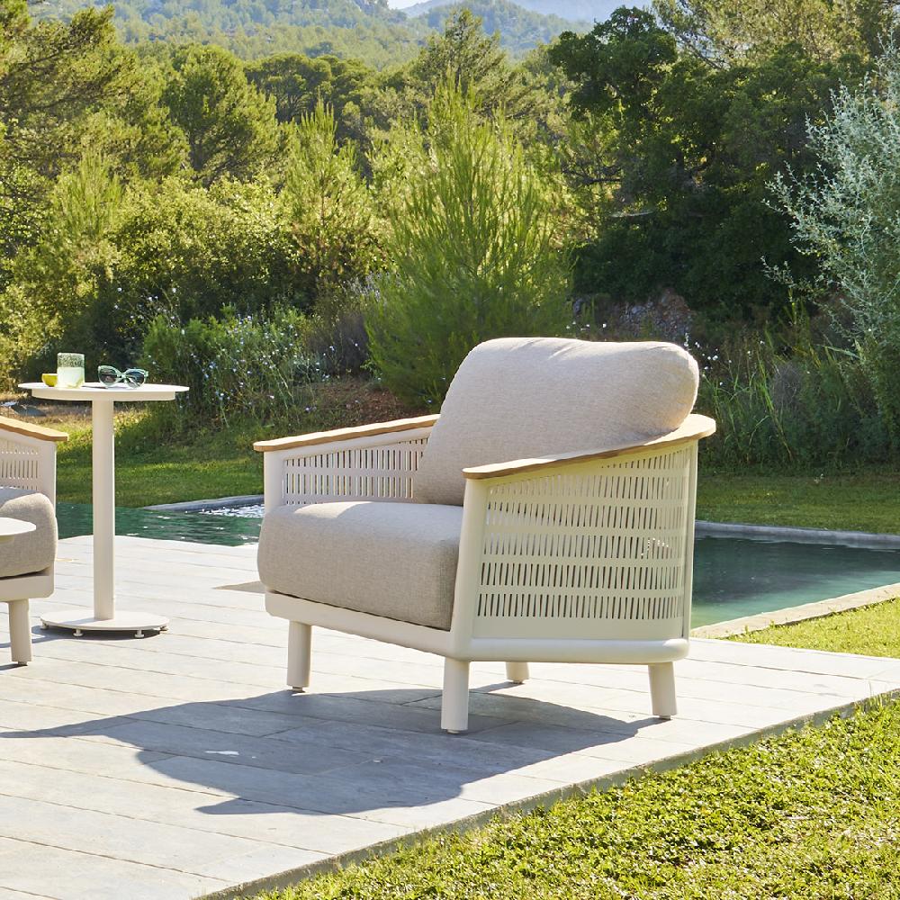 hesperide Fauteuil de salon de jardin OLIMIO Avoine & Teck