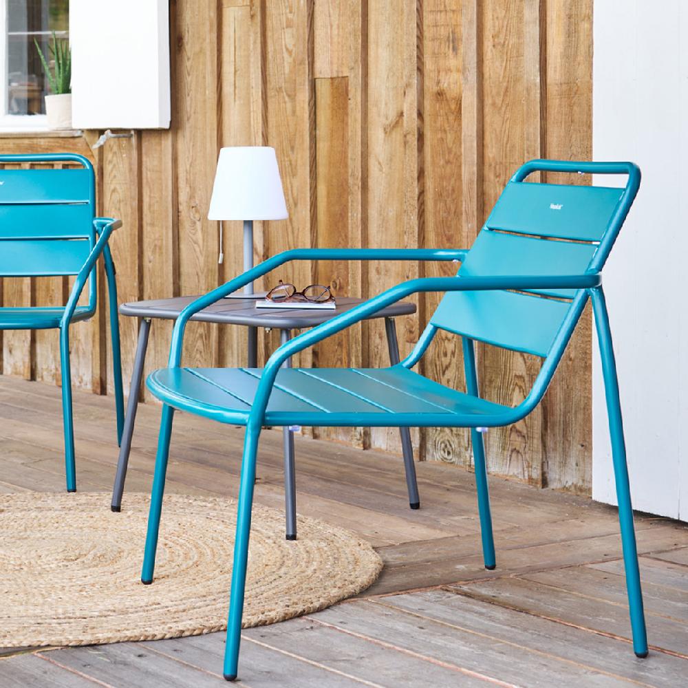 Hesperide Fauteuil De Salon De Jardin PHUKET Bleu Canard