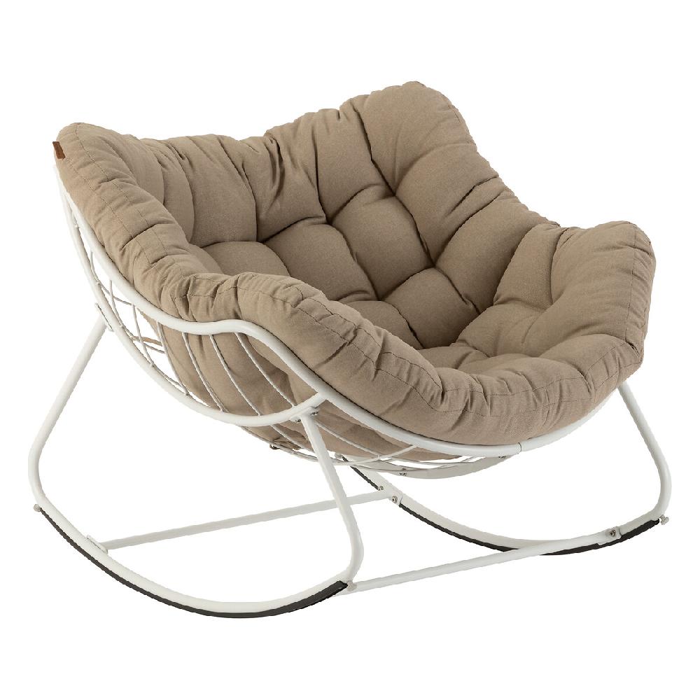 Hesperide Fauteuil Oeuf à Bascule PAOPAO Beige & Blanc