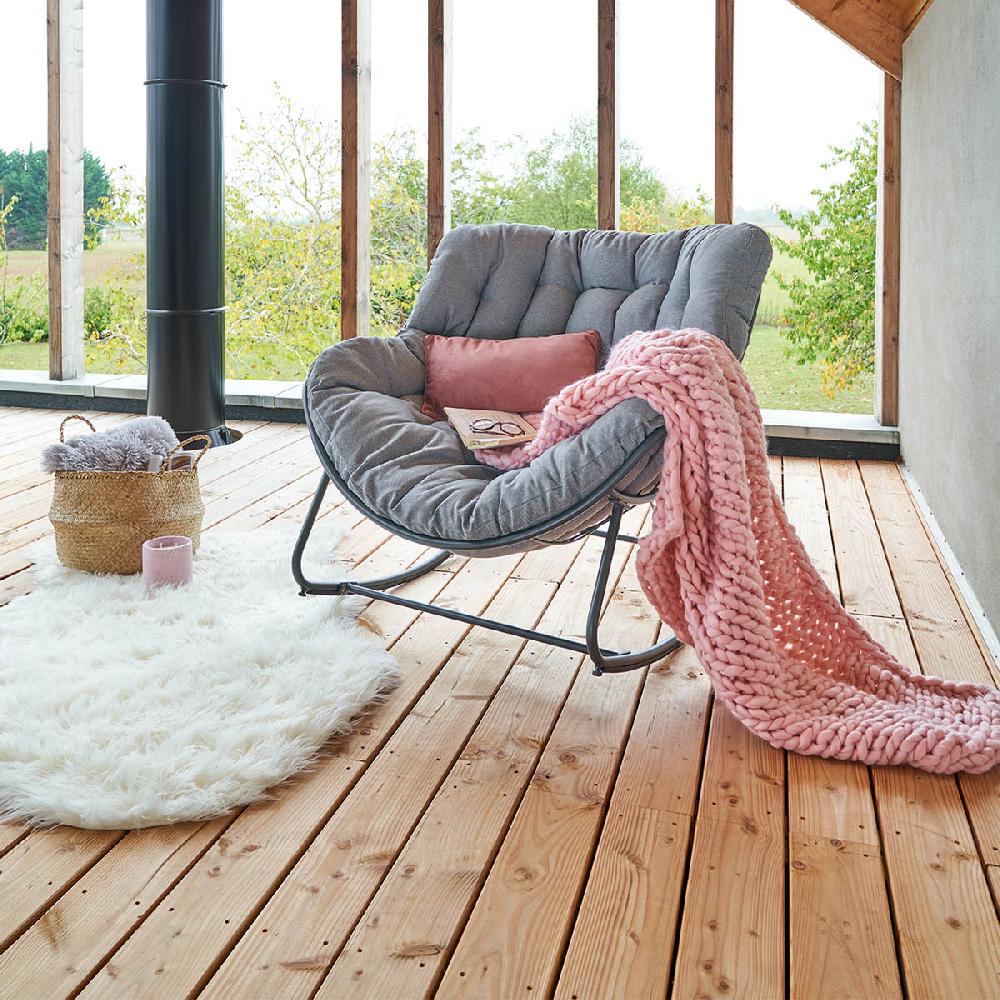 hesperide Fauteuil oeuf à bascule PAOPAO Gris & Graphite