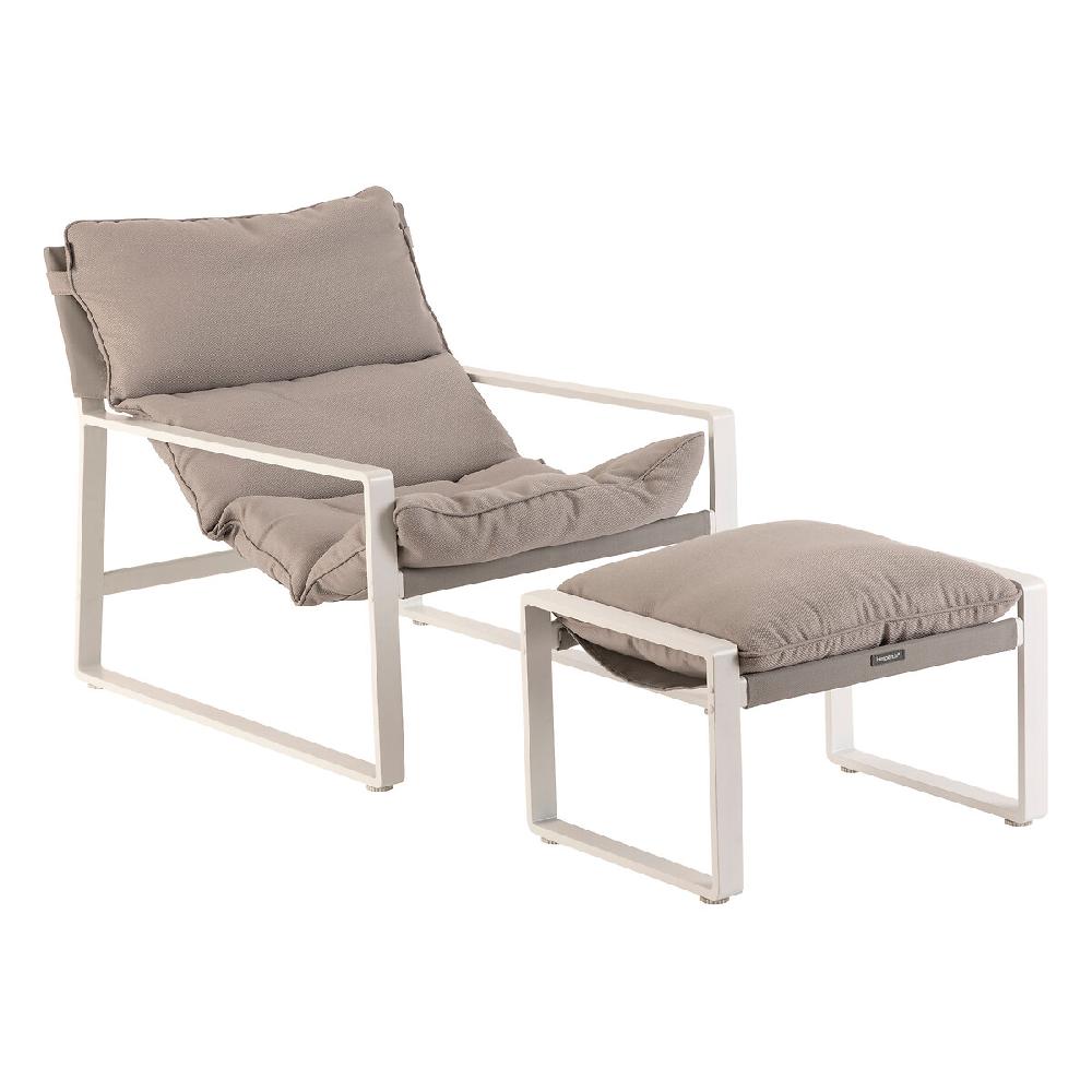 Hesperide Fauteuil Relax De Jardin LAMBINIO Blanc & Gris Clair