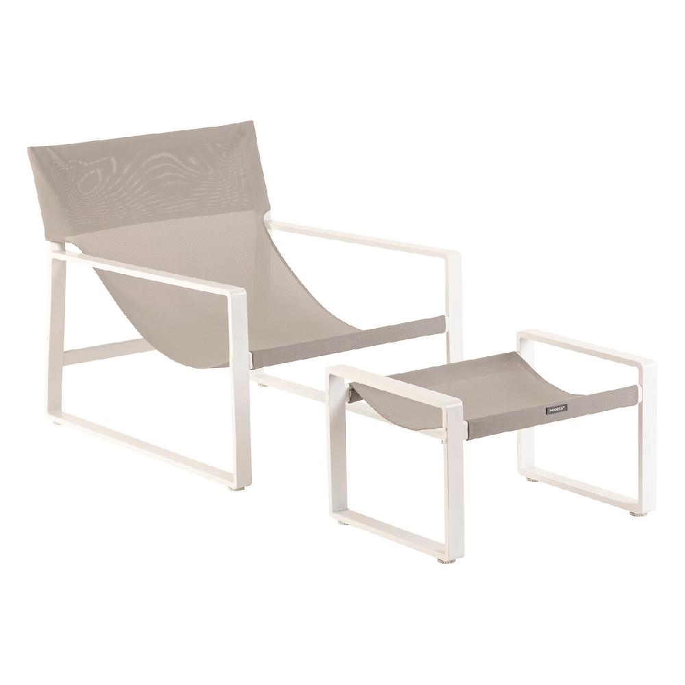 Hesperide Fauteuil Relax De Jardin LAMBINIO Blanc & Gris Clair