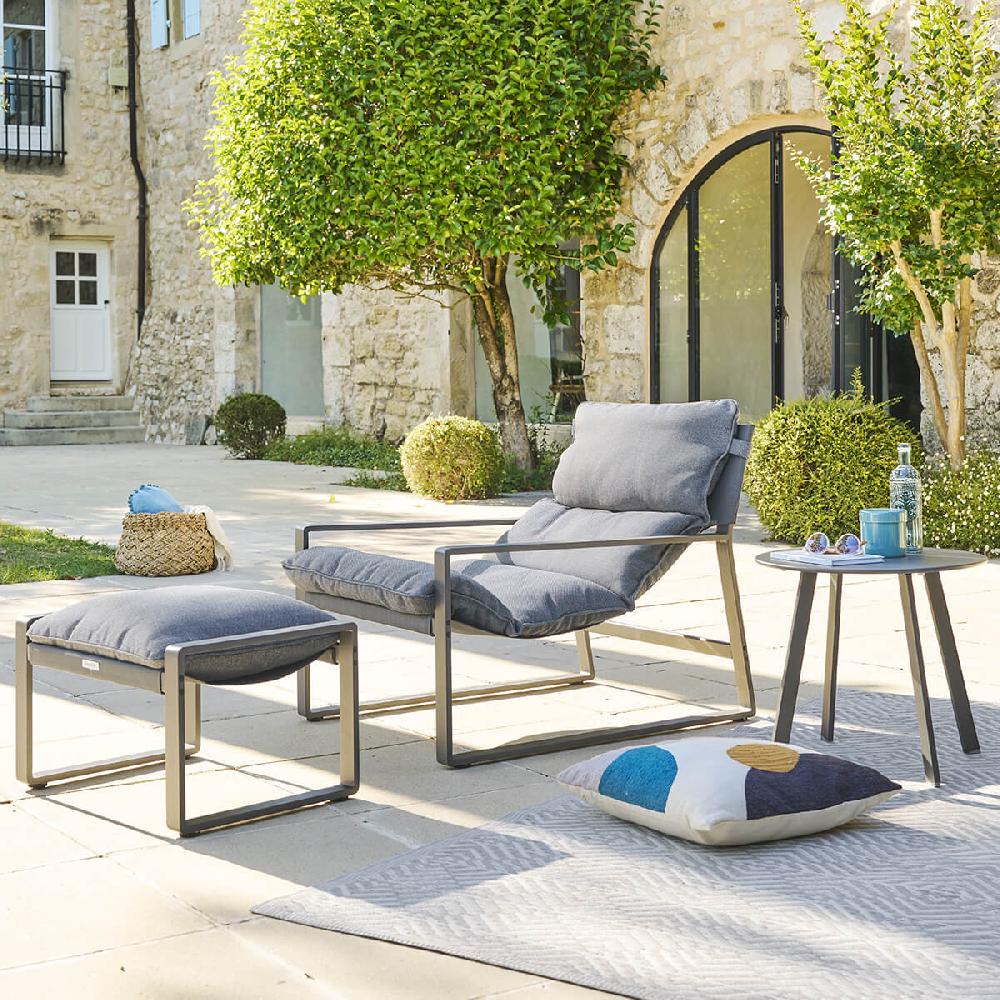 hesperide Fauteuil relax de jardin LAMBINIO Graphite & Gris foncé