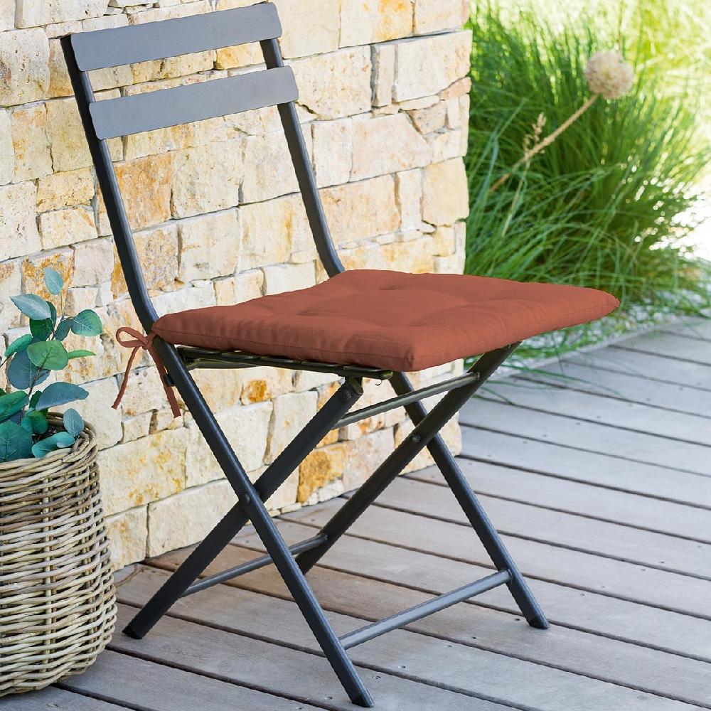 hesperide Galette de chaise carrée 4 points KORAI Terracotta