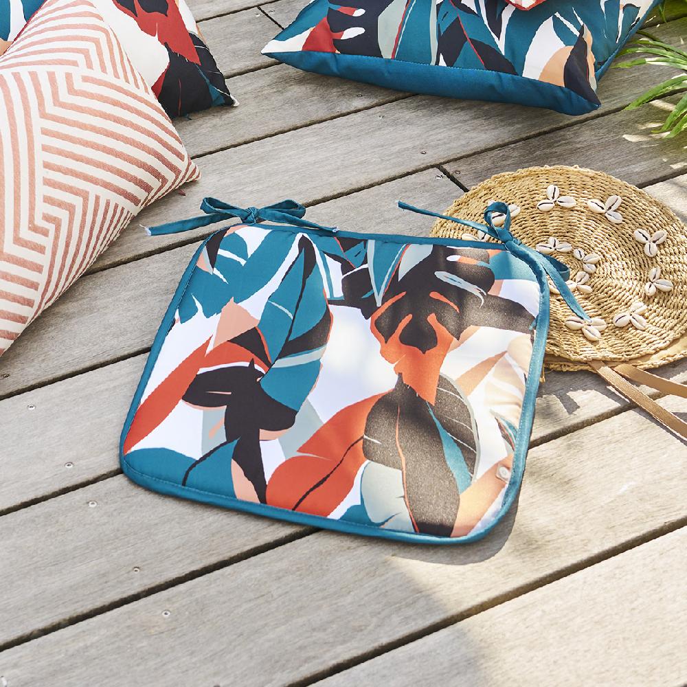 hesperide Galette de chaise carrée DEYO motif Feuilles