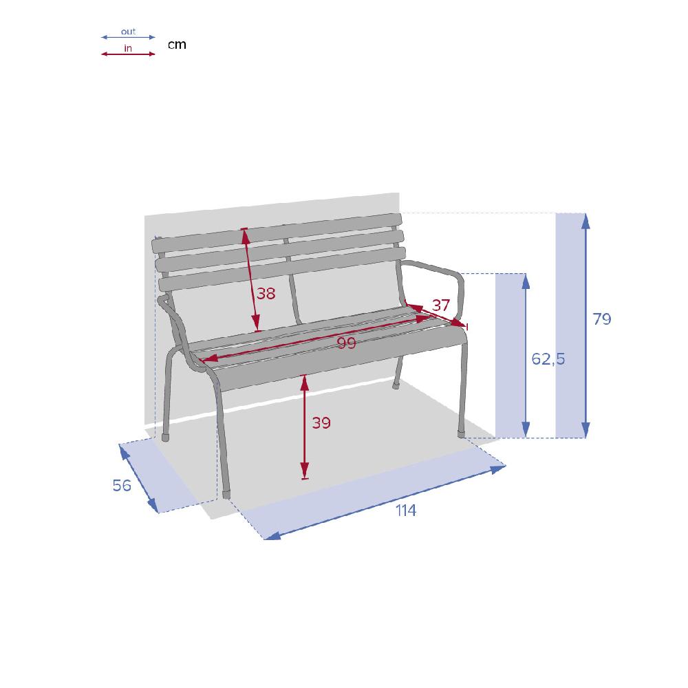 Hesperide Banc De Jardin GREENSBORO Bleu Canard