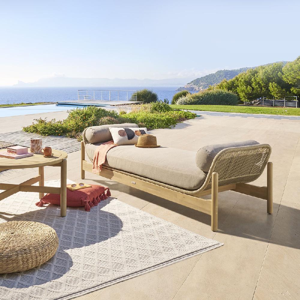 hesperide Banquette de jardin DEONA Taupe & Acacia