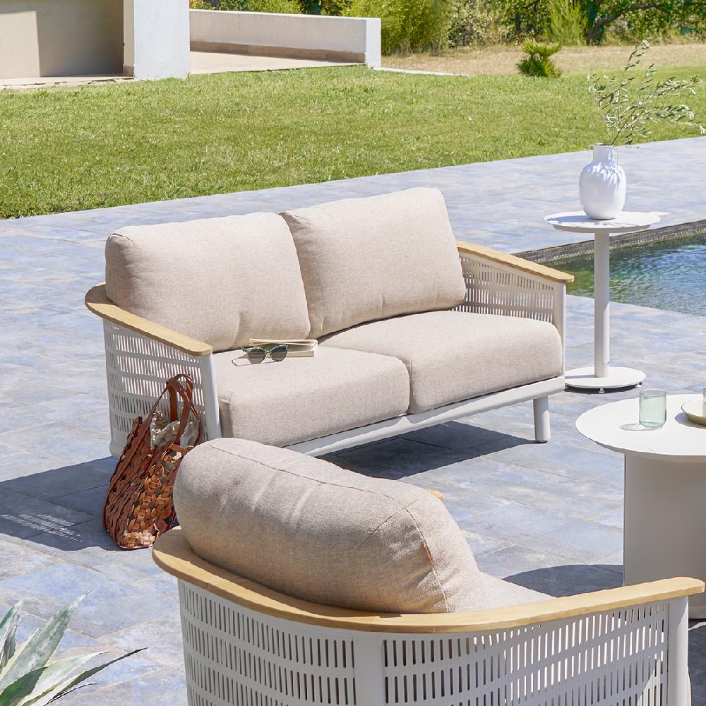 hesperide Canapé de jardin OLIMIO Avoine & Teck