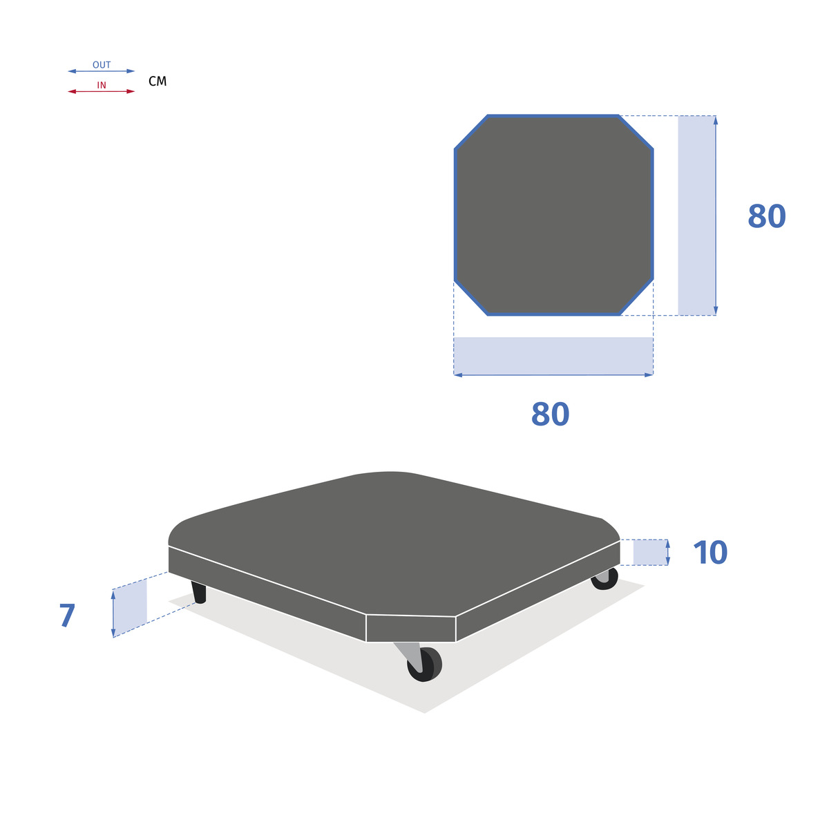 Hesperide Dalle Pour Parasol ATIAVO Gris