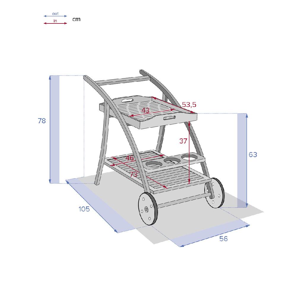 Hesperide Desserte De Jardin 2 étages TIWI Acacia