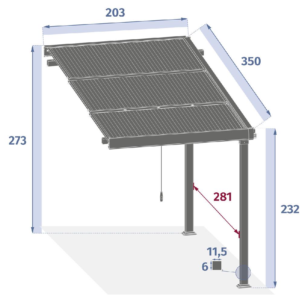 Hesperide Extension Pour Pergola ENOLIE Graphite