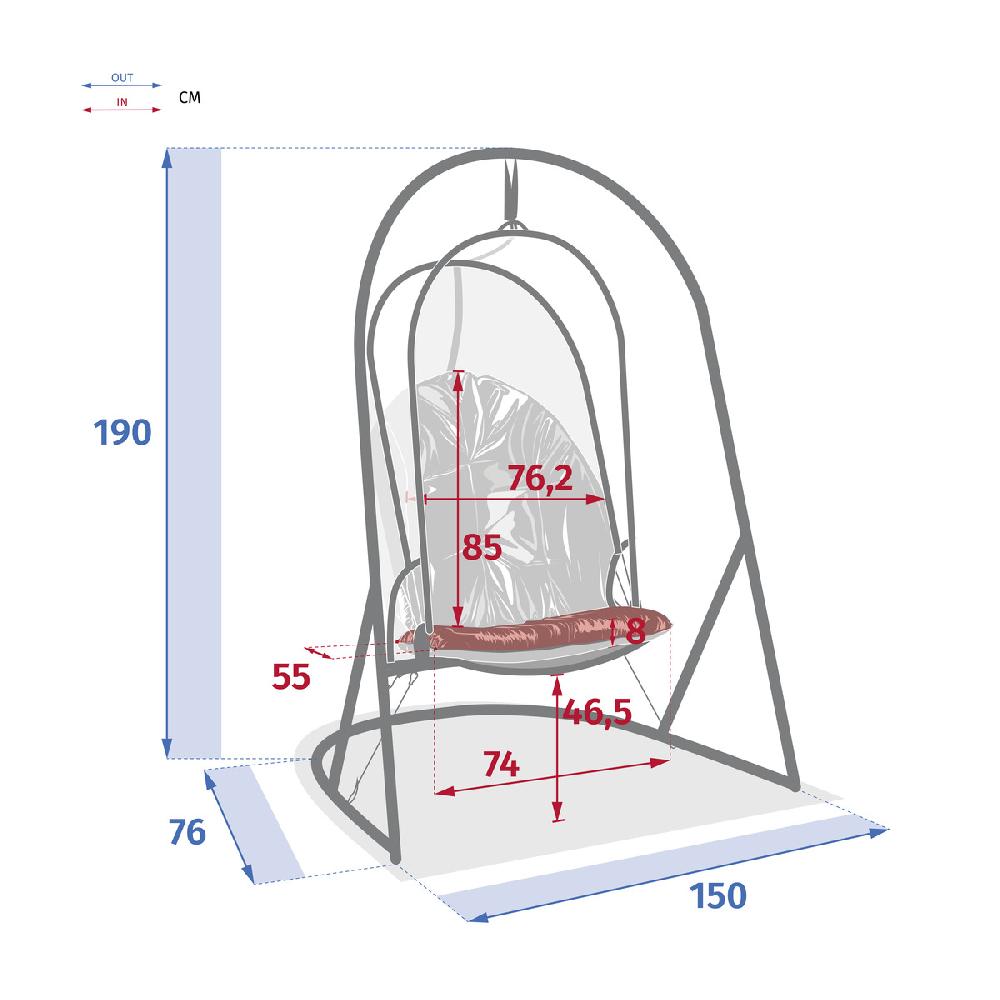 Hesperide Fauteuil Oeuf Suspendu PACHA Bleu Canard