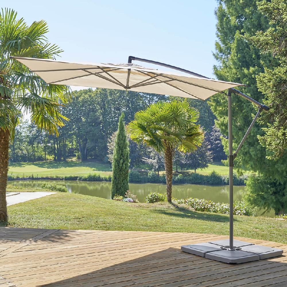 Hesperide Parasol Déporté Carré MANOA Blé