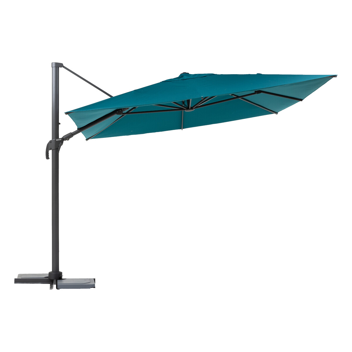 Hesperide Parasol Déporté Carré MELHIA Bleu Canard