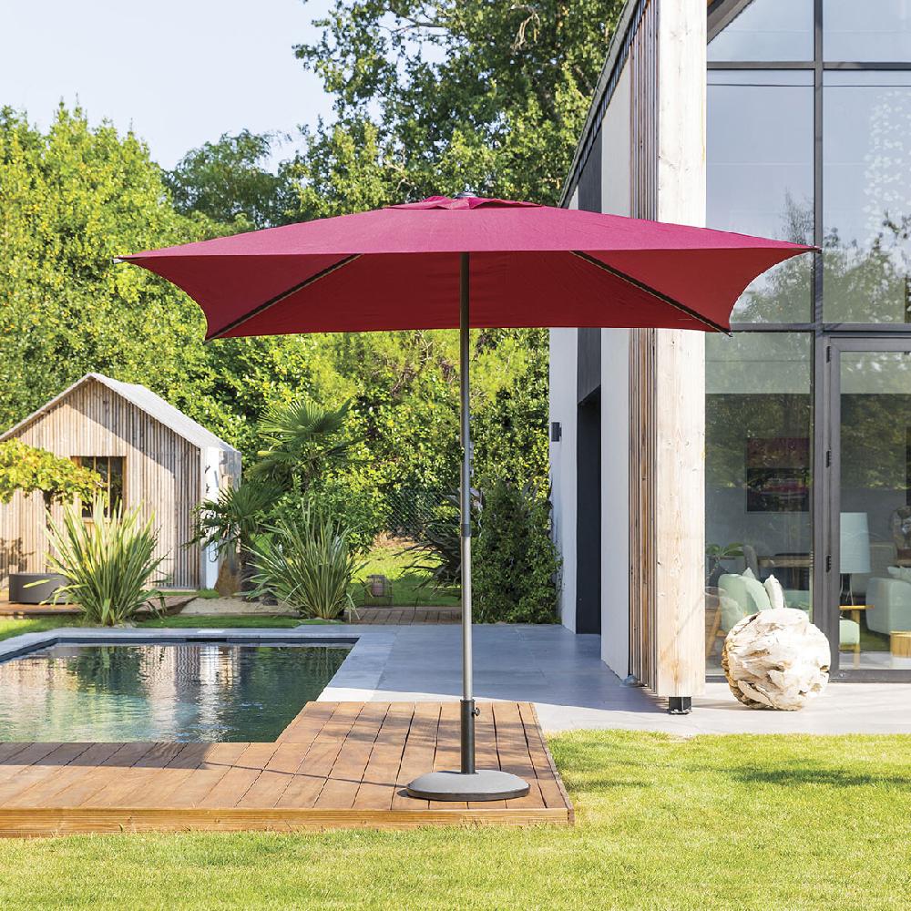Hesperide Parasol Droit Carré SOYA Bordeaux
