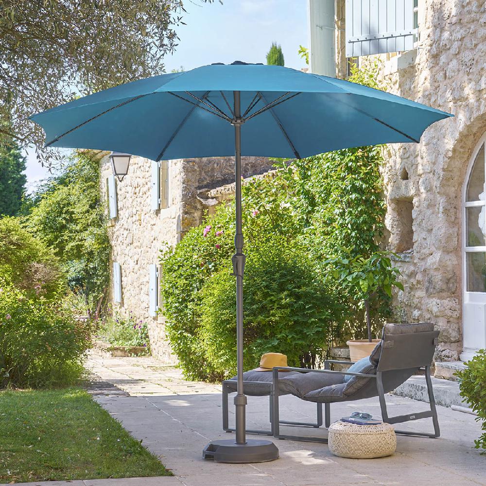 hesperide Parasol droit rond SISKO Bleu canard