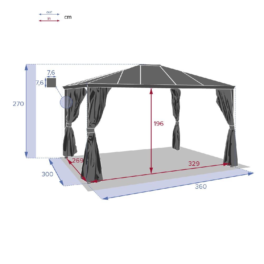 Hesperide Pergola BELIZE Graphite