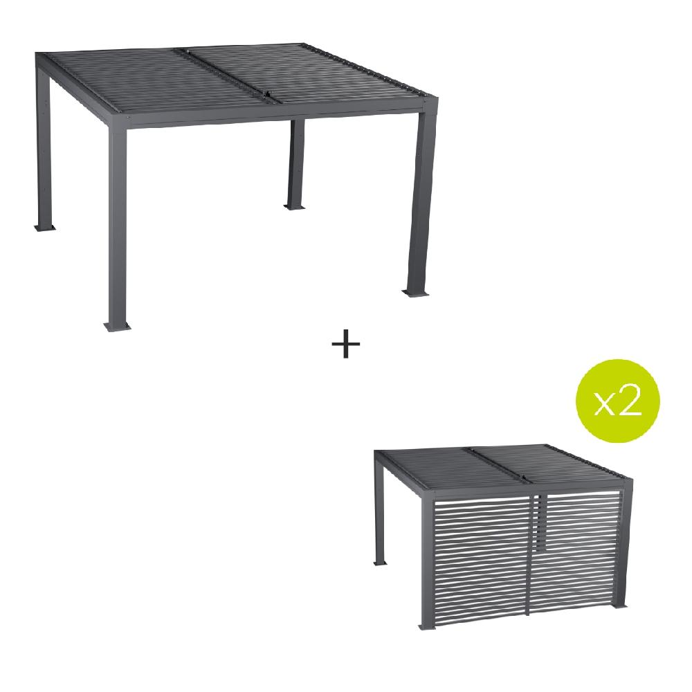 hesperide Pergola bioclimatique MAJAÉ + 2 persiennes