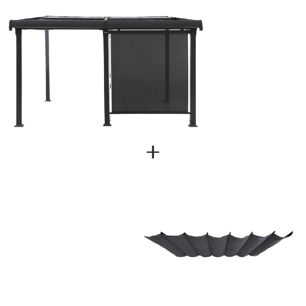 hesperide Pergola ENOLIE avec 1 toile et 1 store