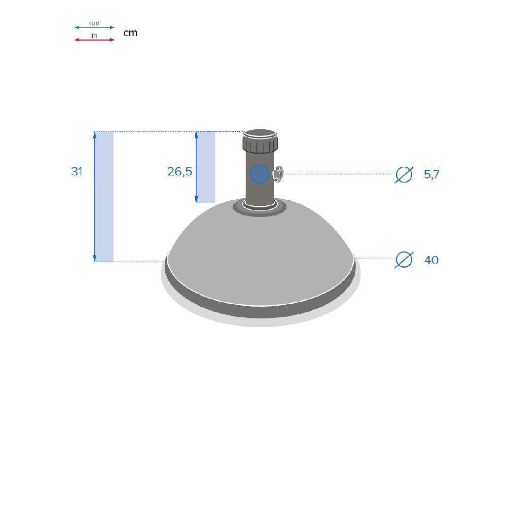 Hesperide Pied De Parasol Dôme Noir