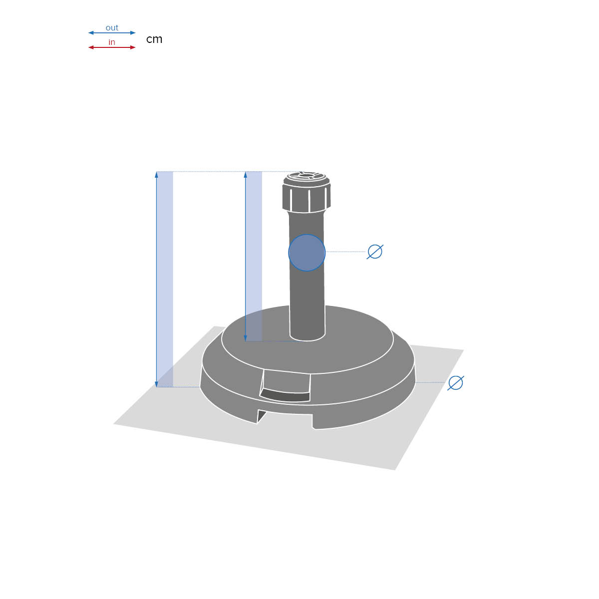 Hesperide Pied De Parasol Droit HAULIO Noir