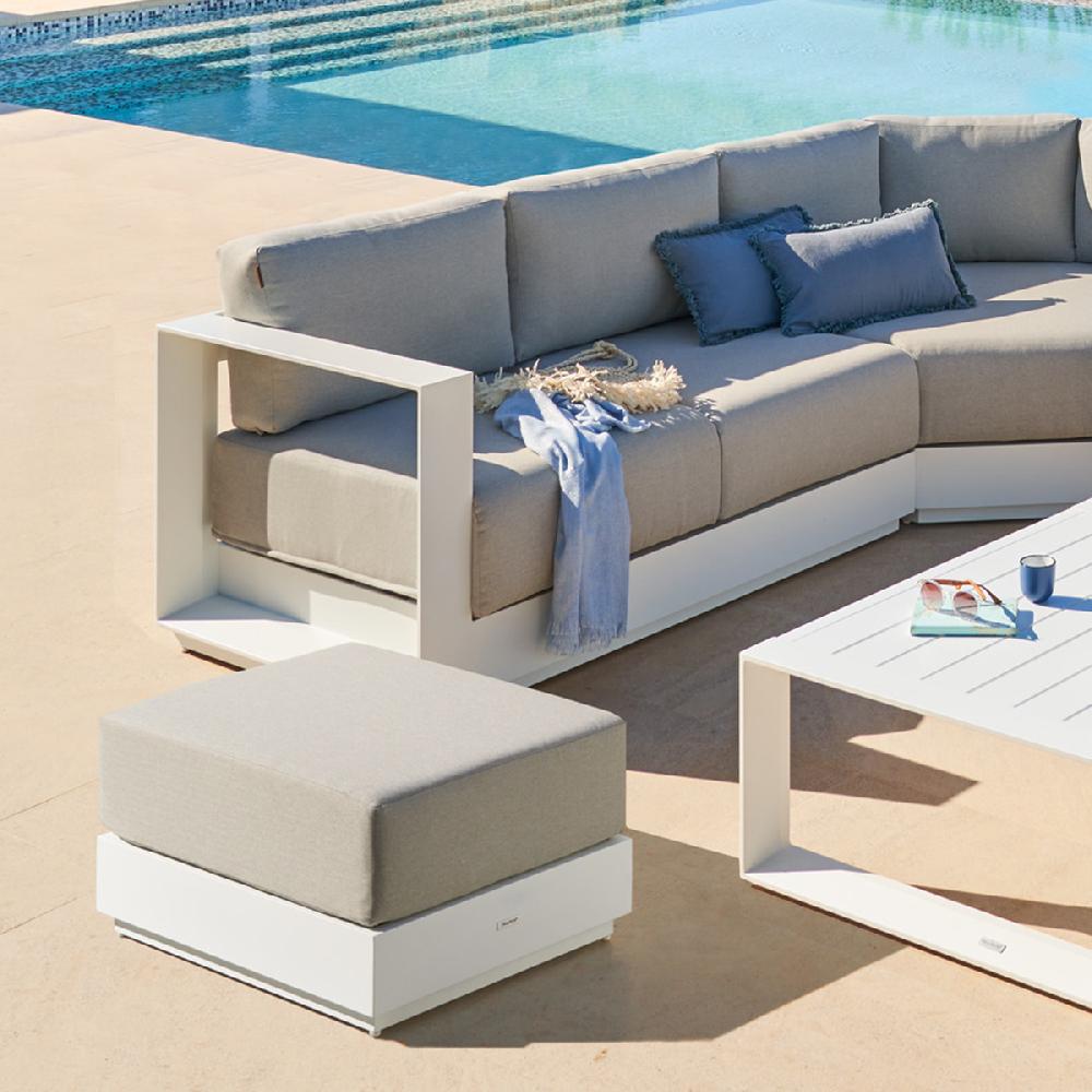 hesperide Pouf de jardin ALLURE Blanc & Gris clair