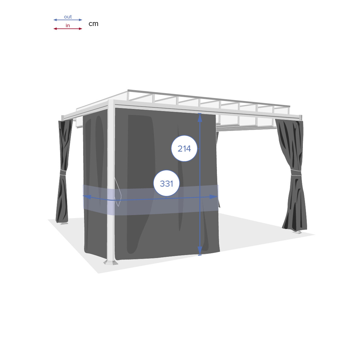 Hesperide Rideaux Pour Pergola BELIZE Ardoise