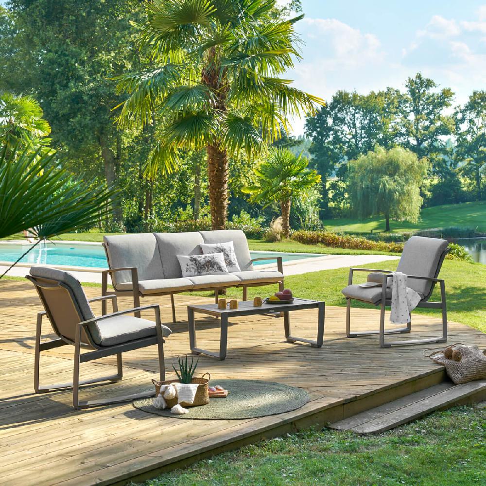 hesperide Salon de jardin BOREANE Noisette & Café