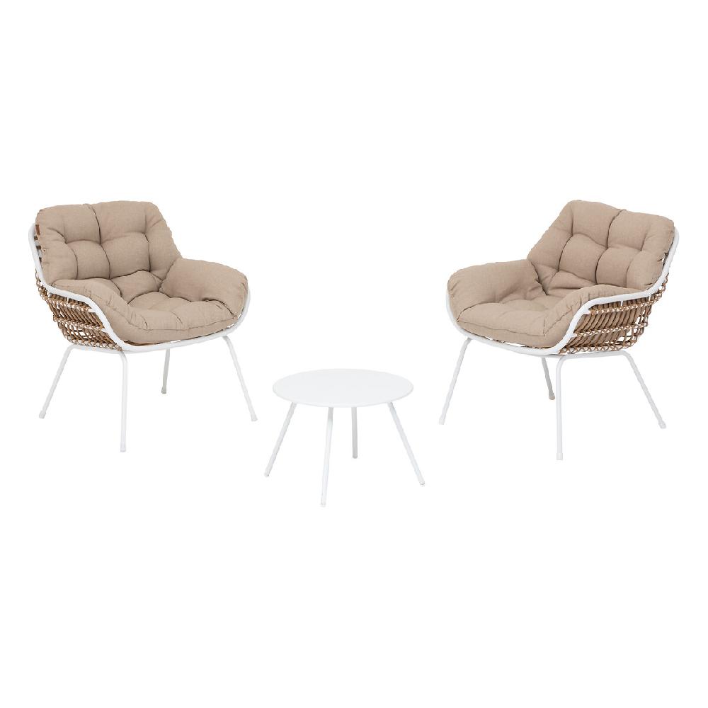 Hesperide Salon De Jardin Duo PAOPAO Beige & Blanc