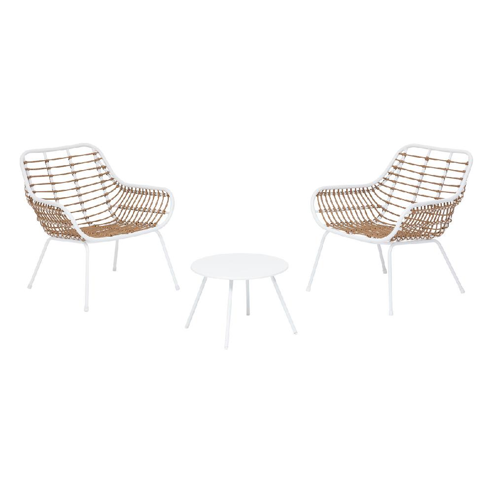 Hesperide Salon De Jardin Duo PAOPAO Beige & Blanc