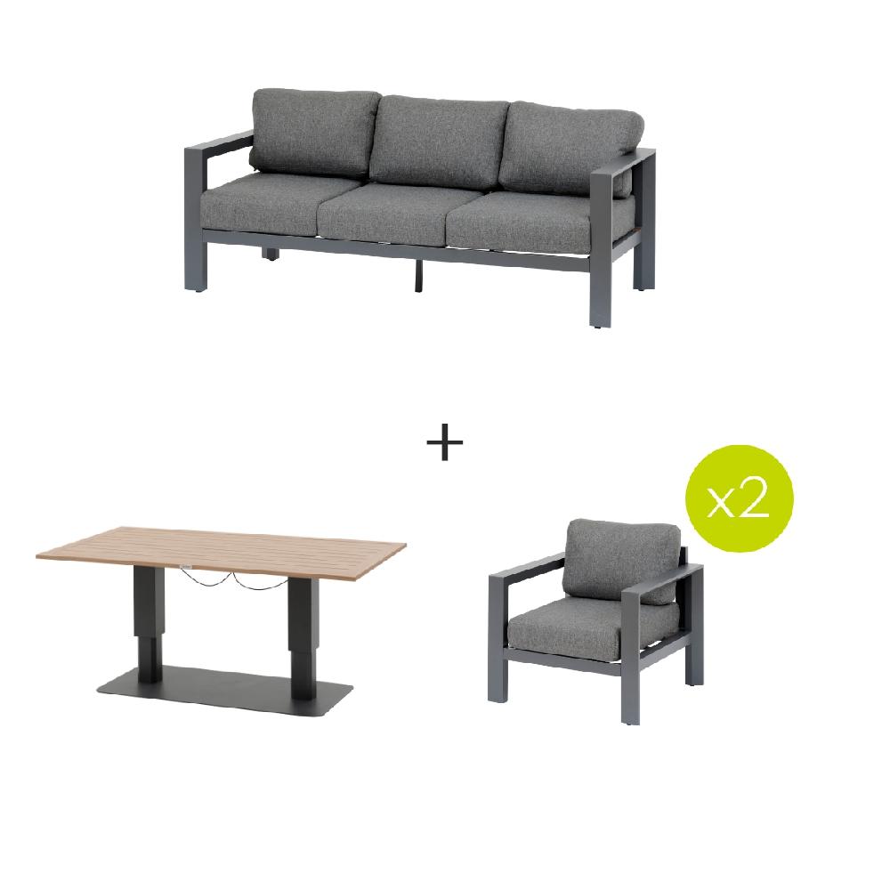 hesperide Salon de jardin ÉVASION Graphite & Honey