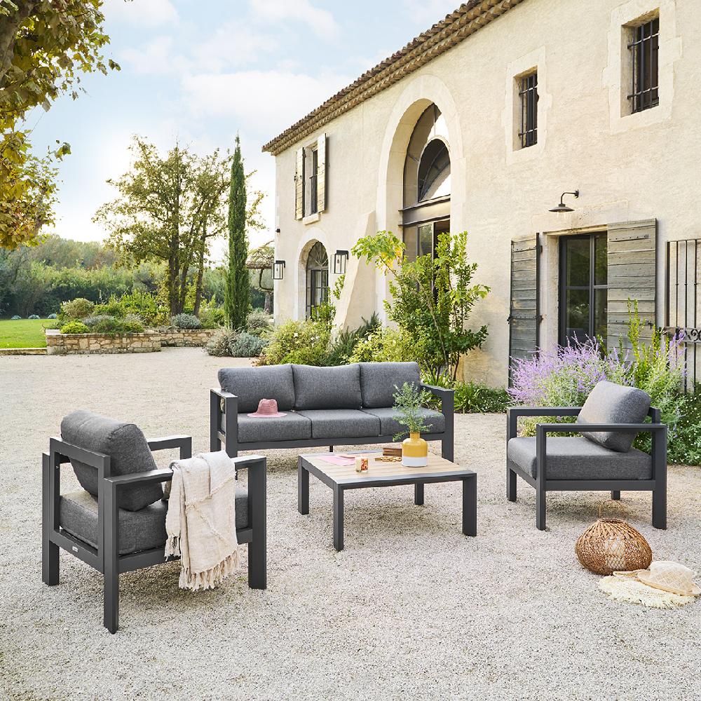 hesperide Salon de jardin ÉVASION Graphite & Honey