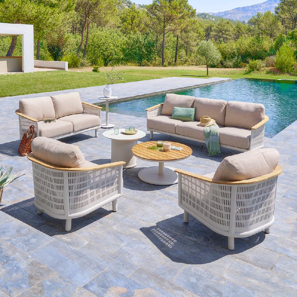 hesperide Salon de jardin OLIMIO Avoine & Teck