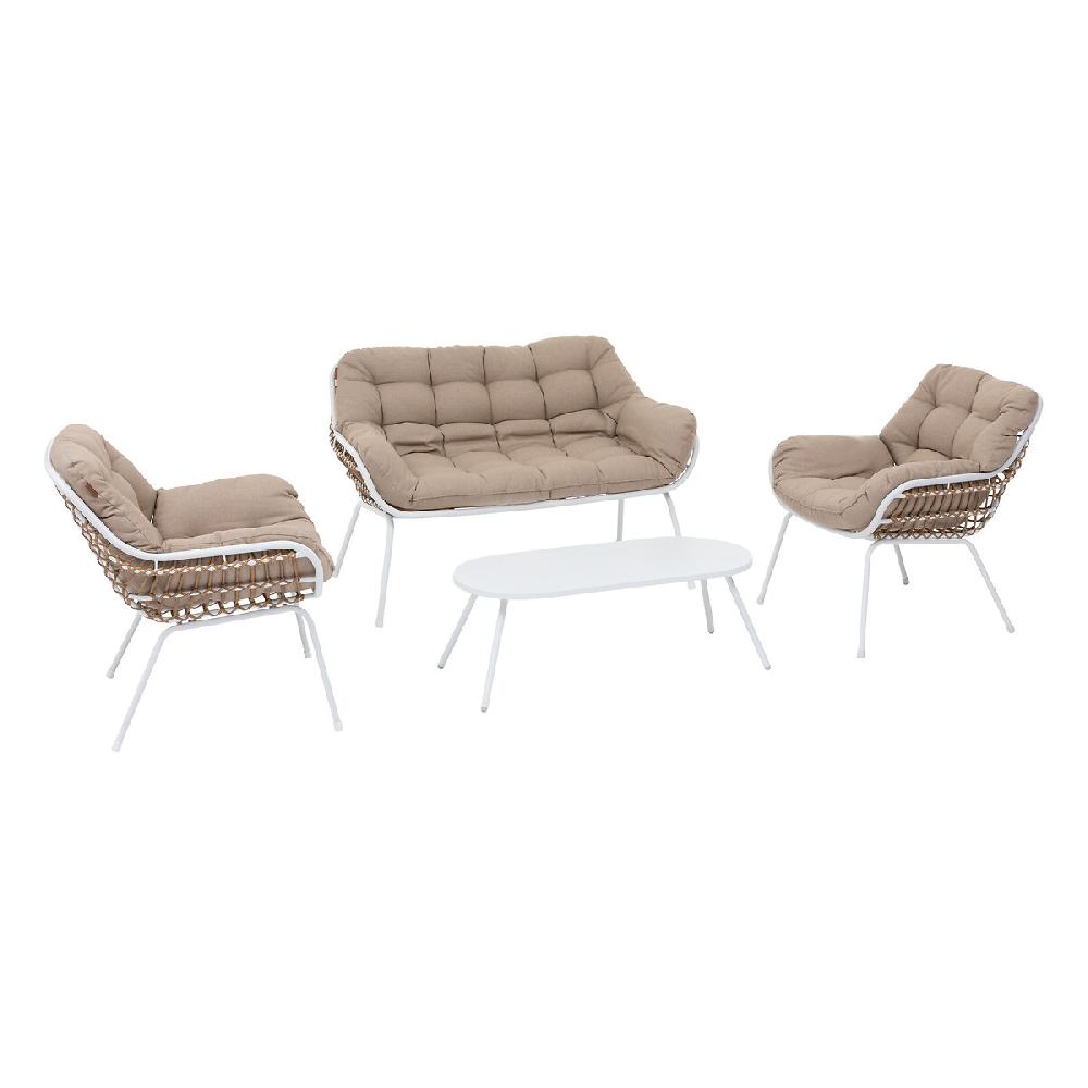 Hesperide Salon De Jardin PAOPAO Blanc & Beige