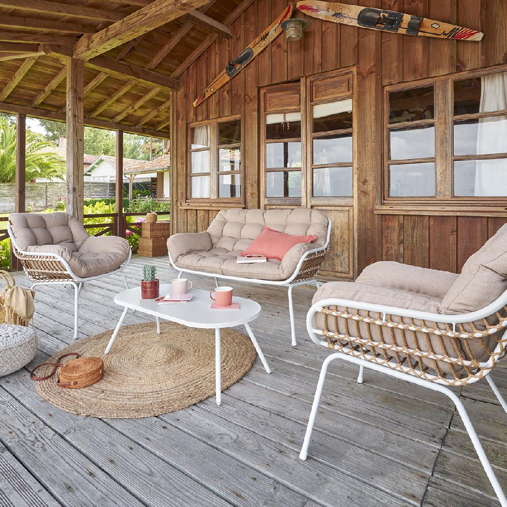 hesperide Salon de jardin PAOPAO Blanc & Beige